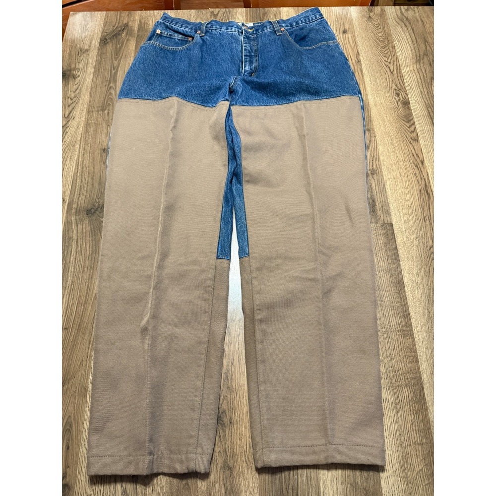Columbia Jeans, Men's Size 35x30.5, Blue Brown, Straight Leg, Brush Guard